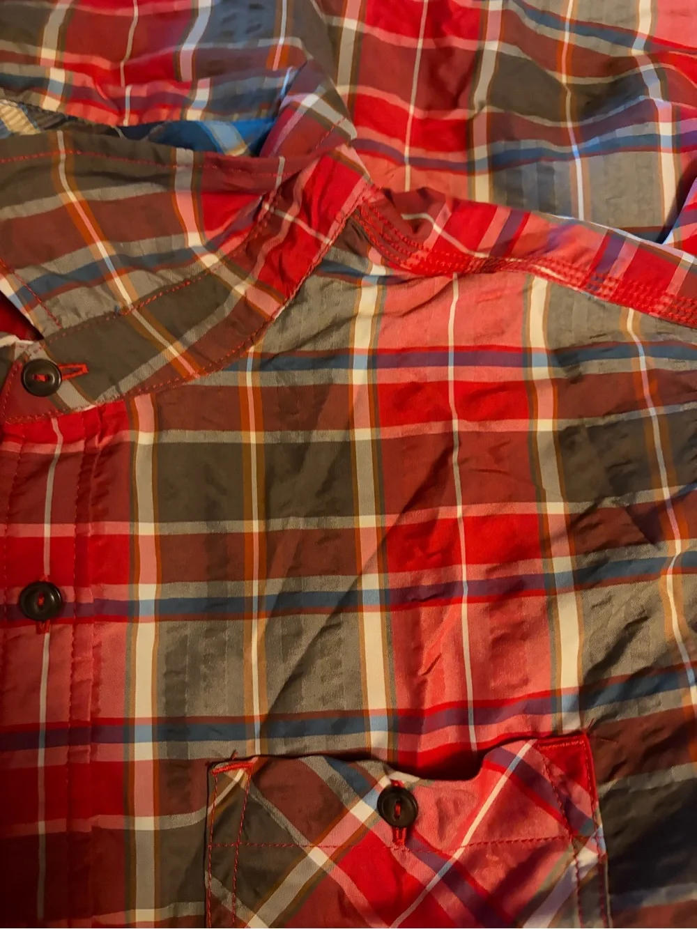 The North Face Plaid Red Men's Button Shirt - Size L